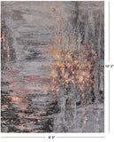 Abstract Modern Hand Knotted Wool & Silk Rug - 8' 0" X 10' 2" - Golden Nile
