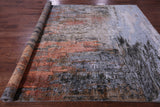 Abstract Contemporary Hand Knotted Wool & Silk Rug - 8' 0" X 10' 3" - Golden Nile