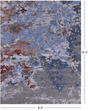 Abstract Modern Handmade Wool & Silk Rug - 8' 0" X 10' 2" - Golden Nile