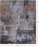 Abstract Modern Handmade Wool & Silk Rug - 8' 2" X 10' 2" - Golden Nile
