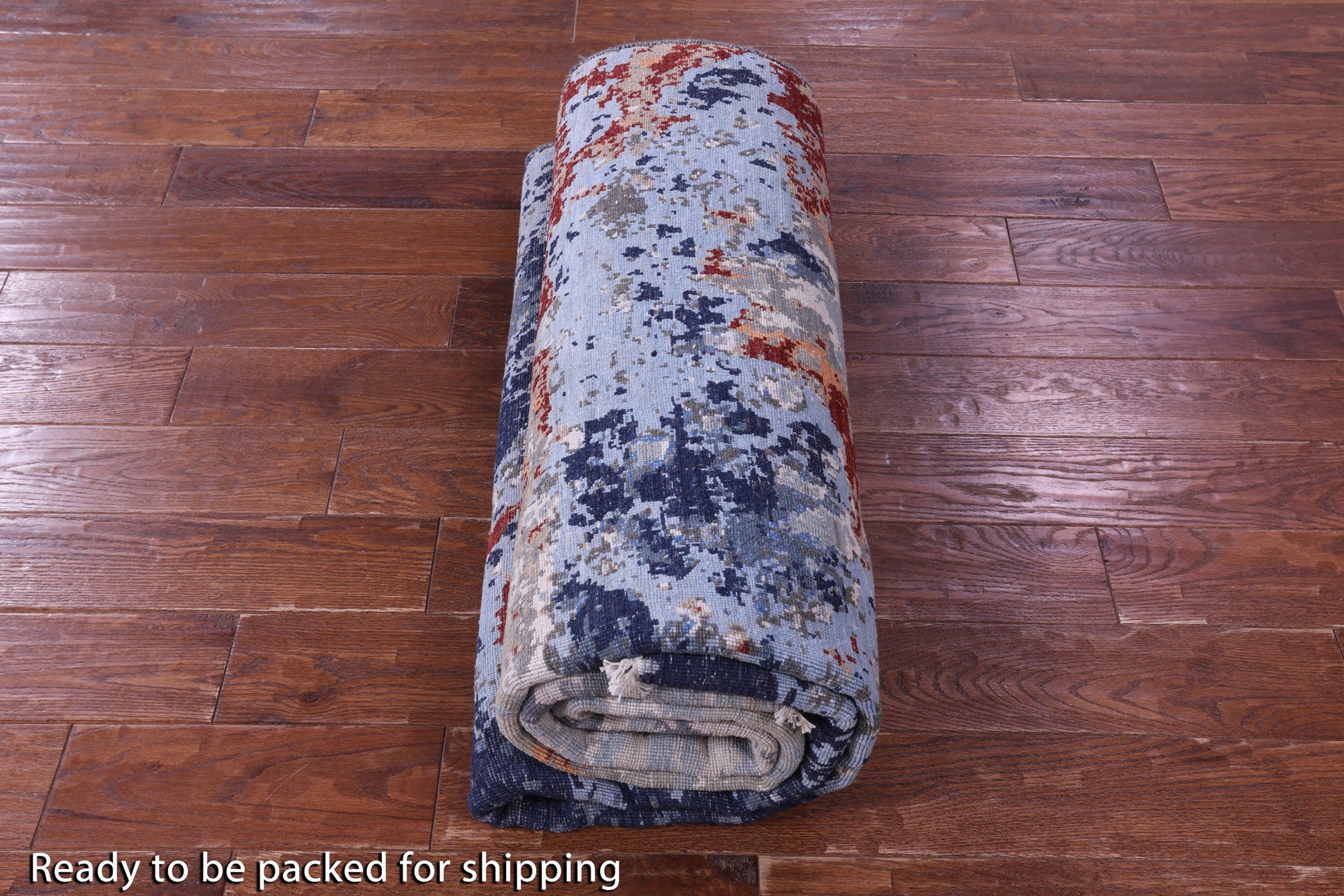Abstract Modern Hand Knotted Wool & Silk Rug - 6' 1" X 9' 3" - Golden Nile
