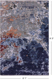 Abstract Modern Hand Knotted Wool & Silk Rug - 6' 1" X 9' 3" - Golden Nile