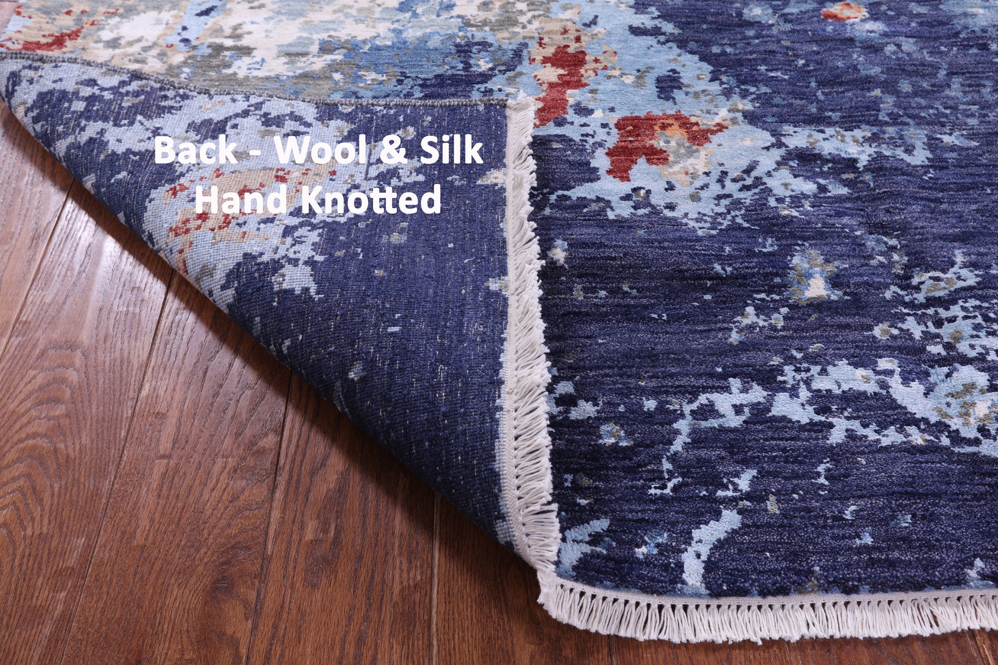 Abstract Modern Hand Knotted Wool & Silk Rug - 6' 1" X 9' 3" - Golden Nile