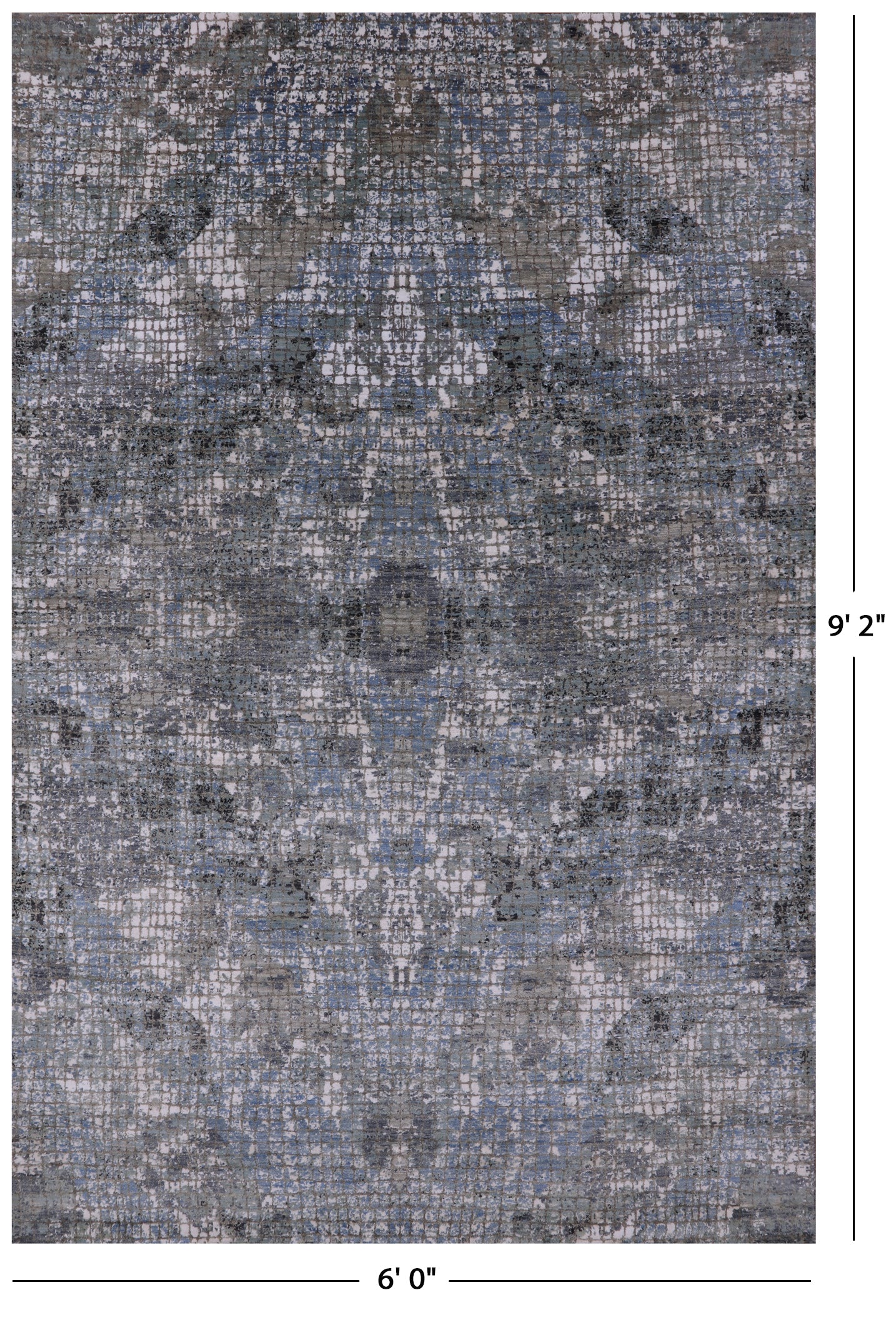 Abstract Contemporary Hand Knotted Wool & Silk Rug - 6' 0" X 9' 2" - Golden Nile