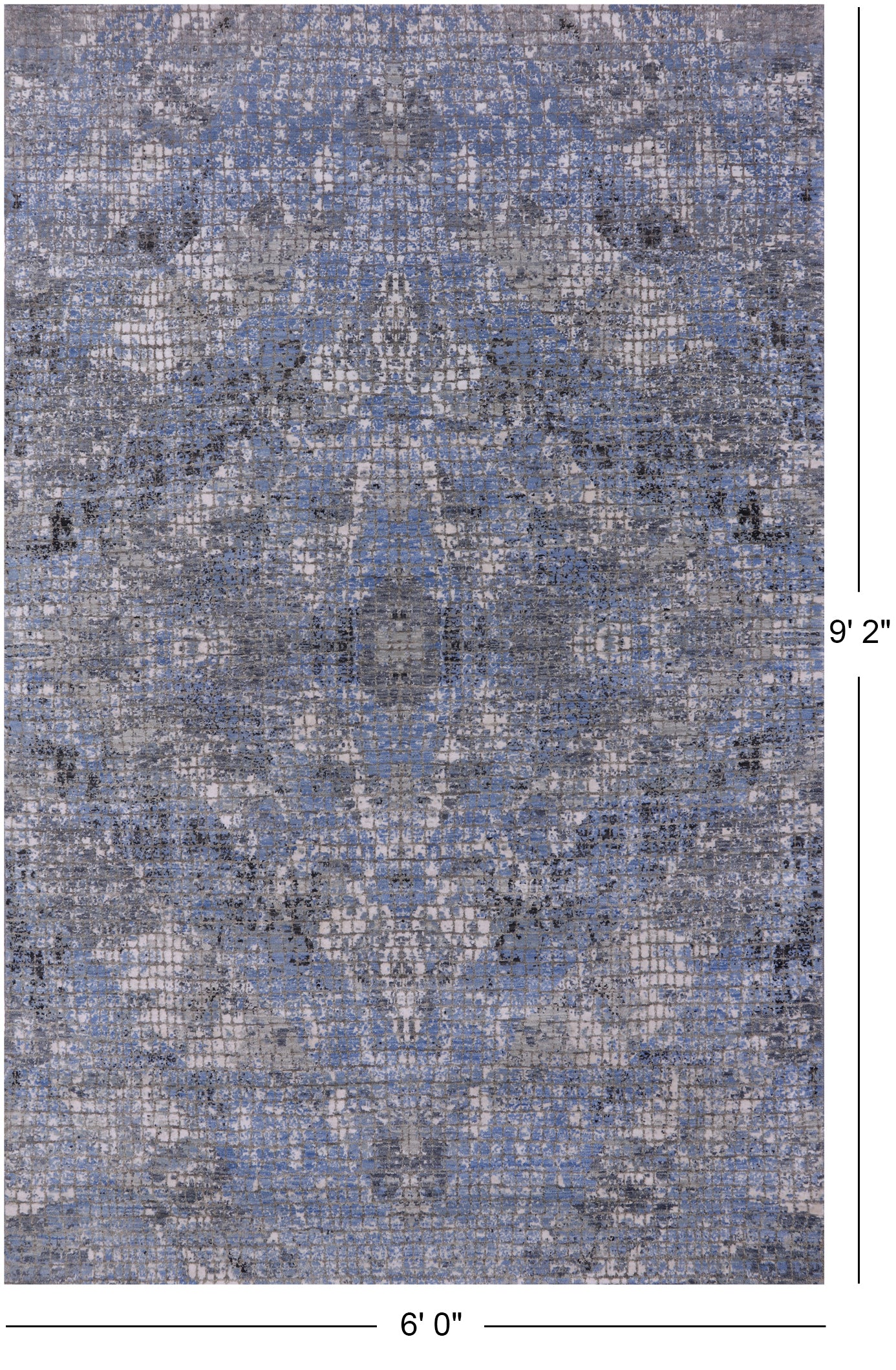 Abstract Contemporary Hand Knotted Wool & Silk Rug - 6' 0" X 9' 2" - Golden Nile