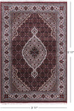 Bijar Hand Knotted Wool & Silk Rug - 3' 11" X 5' 11" - Golden Nile