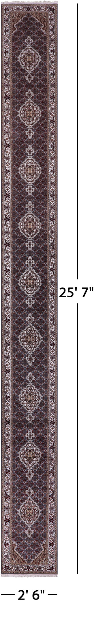 Bijar Hand Knotted Wool & Silk Runner Rug - 2' 6" X 25' 7" - Golden Nile