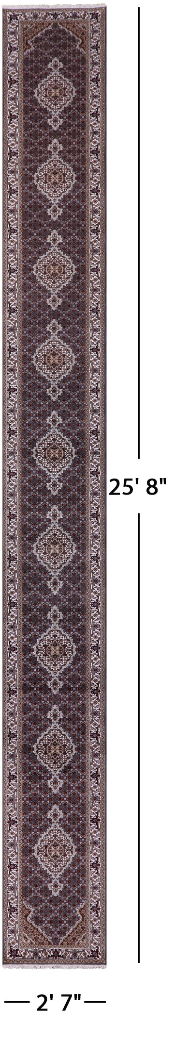 Bijar Hand Knotted Wool & Silk Runner Rug - 2' 7" X 25' 8" - Golden Nile
