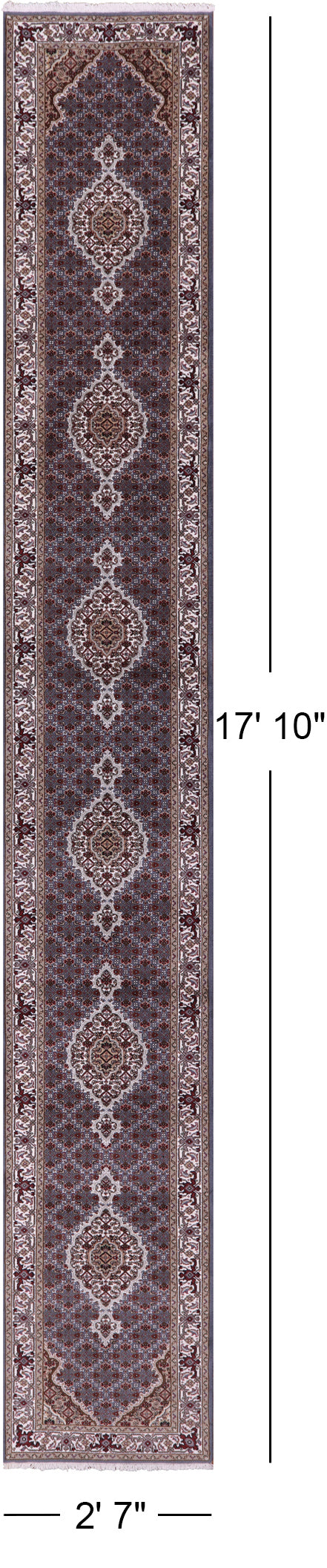 Bijar Handmade Wool & Silk Runner Rug - 2' 7" X 17' 10" - Golden Nile