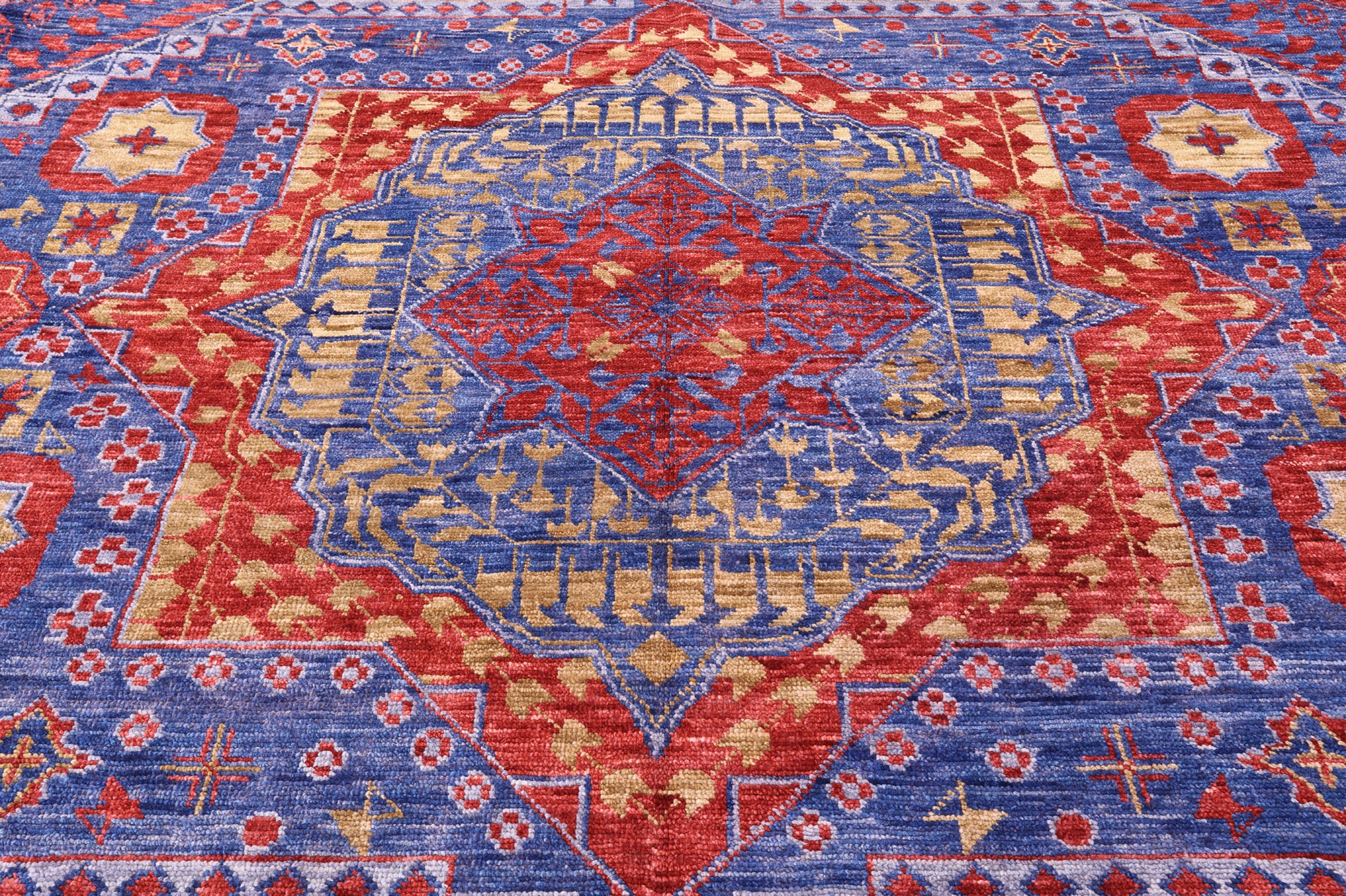 Geometric Persian Mamluk Hand Knotted Wool Rug - 16' 5" X 24' 3" - Golden Nile
