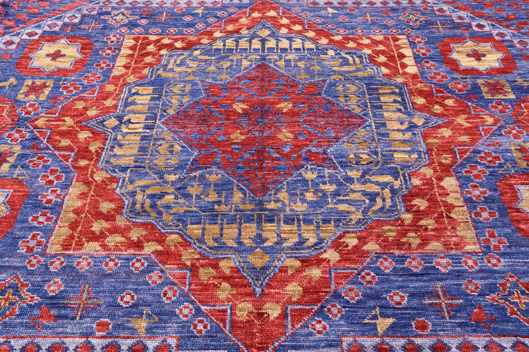 Geometric Persian Mamluk Hand Knotted Wool Rug - 16' 5" X 24' 3" - Golden Nile