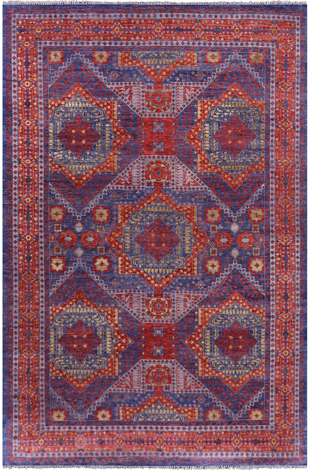 Geometric Persian Mamluk Hand Knotted Wool Rug - 16' 5" X 24' 3" - Golden Nile