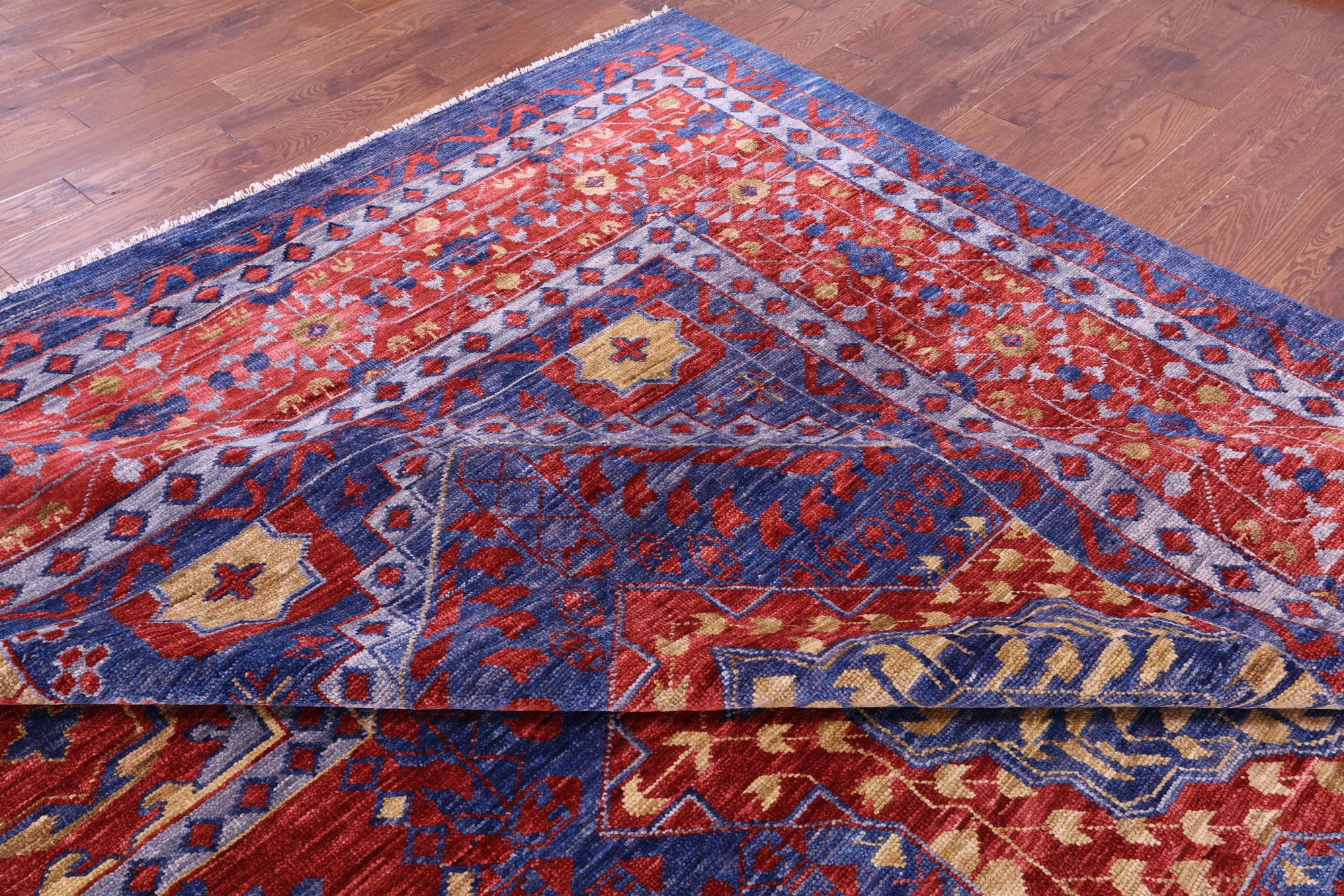 Geometric Persian Mamluk Hand Knotted Wool Rug - 16' 5" X 24' 3" - Golden Nile