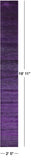 Purple Savannah Grass Hand Knotted Wool & Silk Runner Rug - 2' 5" X 19' 11" - Golden Nile