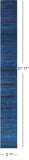 Blue Savannah Grass Hand Knotted Wool & Silk Runner Rug - 2' 7" X 21' 11" - Golden Nile