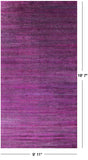 Purple Savannah Grass Hand Knotted Wool & Silk Rug - 9' 11" X 19' 7" - Golden Nile