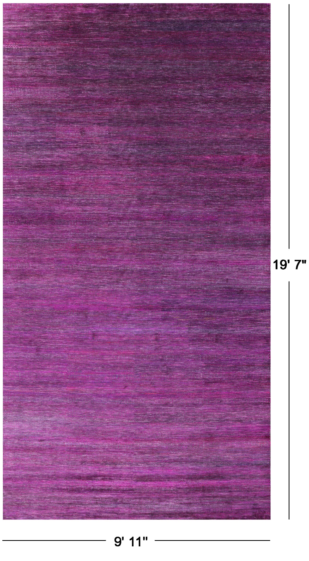 Purple Savannah Grass Hand Knotted Wool & Silk Rug - 9' 11" X 19' 7" - Golden Nile