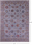 Grey Persian Tabriz Hand Knotted Wool Rug - 9' 11" X 14' 3" - Golden Nile