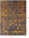 Grey Persian Hand Knotted Wool & Silk Rug - 7' 11" X 10' 3" - Golden Nile