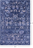 Blue Contemporary Hand Knotted Wool & Silk Rug - 6' 0" X 8' 11" - Golden Nile