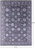 Grey Persian Hand Knotted Wool & Silk Rug - 9' 11" X 14' 0" - Golden Nile