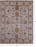 Ivory Persian Tabriz Hand Knotted Wool Rug - 7' 8" X 9' 11" - Golden Nile