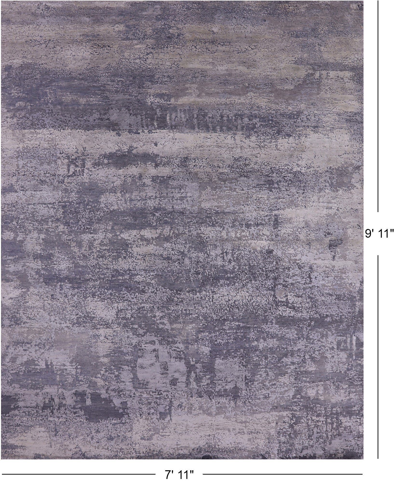 Abstract Contemporary Hand Knotted Wool & Silk Rug - 7' 11" X 9' 11" - Golden Nile