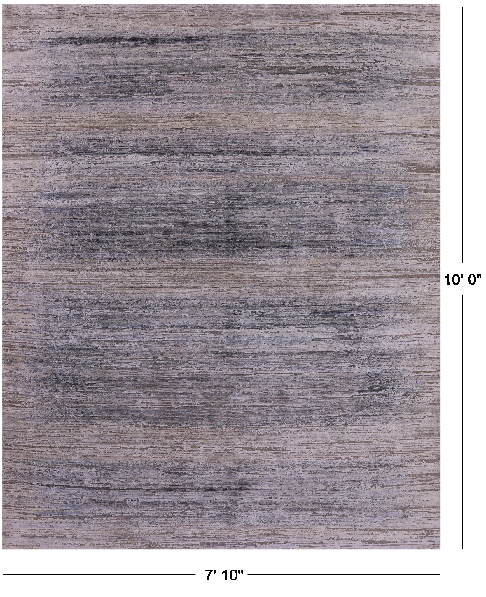 Contemporary Hand Knotted Wool & Silk Rug - 7' 10" X 10' 0" - Golden Nile