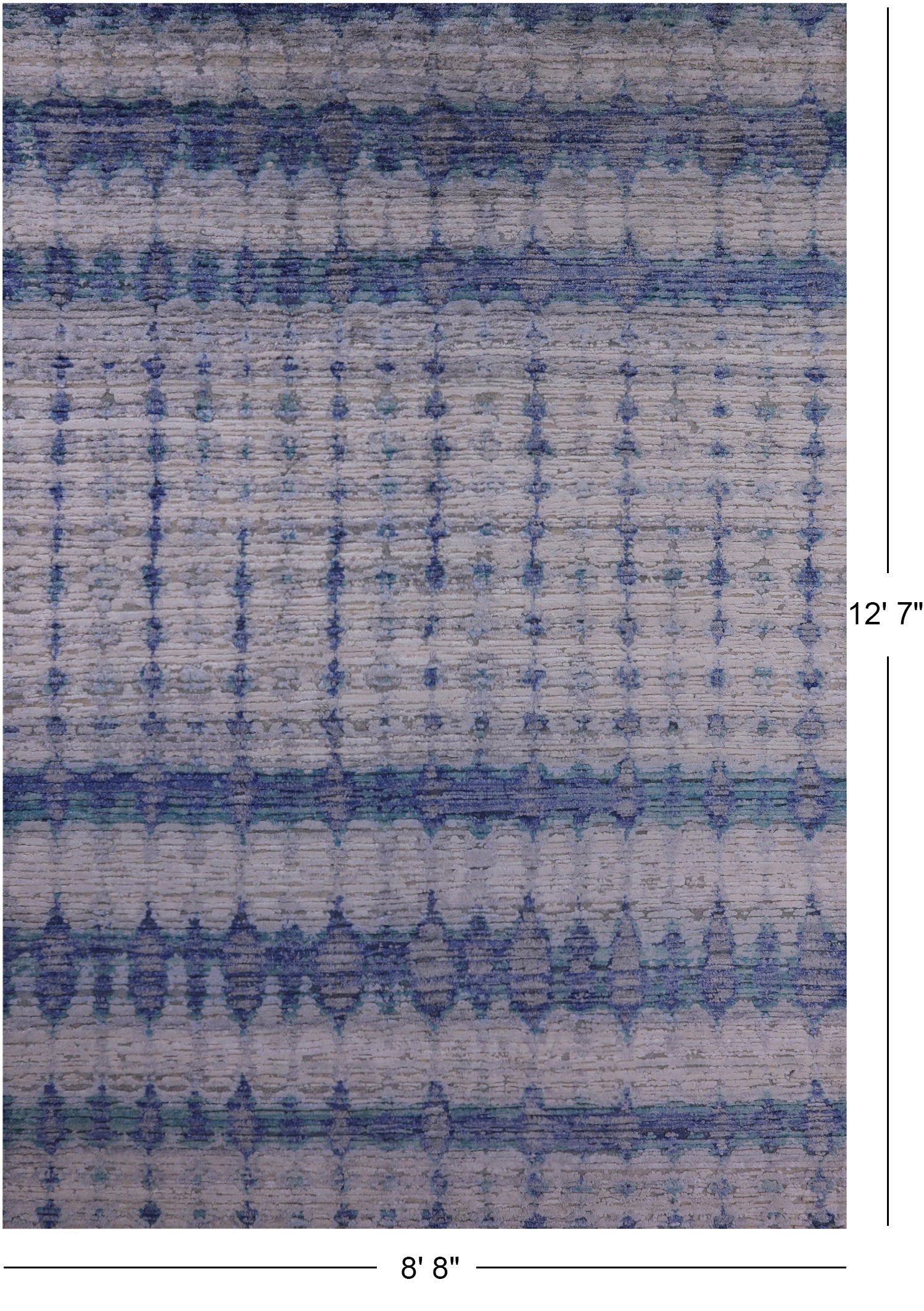 Contemporary Hand Knotted Wool & Silk Rug - 8' 8" X 12' 7" - Golden Nile