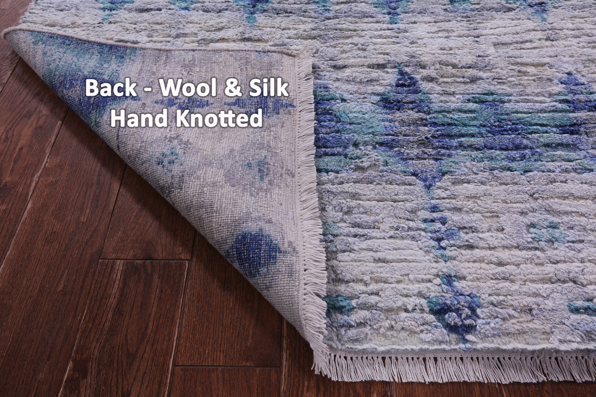 Contemporary Hand Knotted Wool & Silk Rug - 8' 8" X 12' 7"