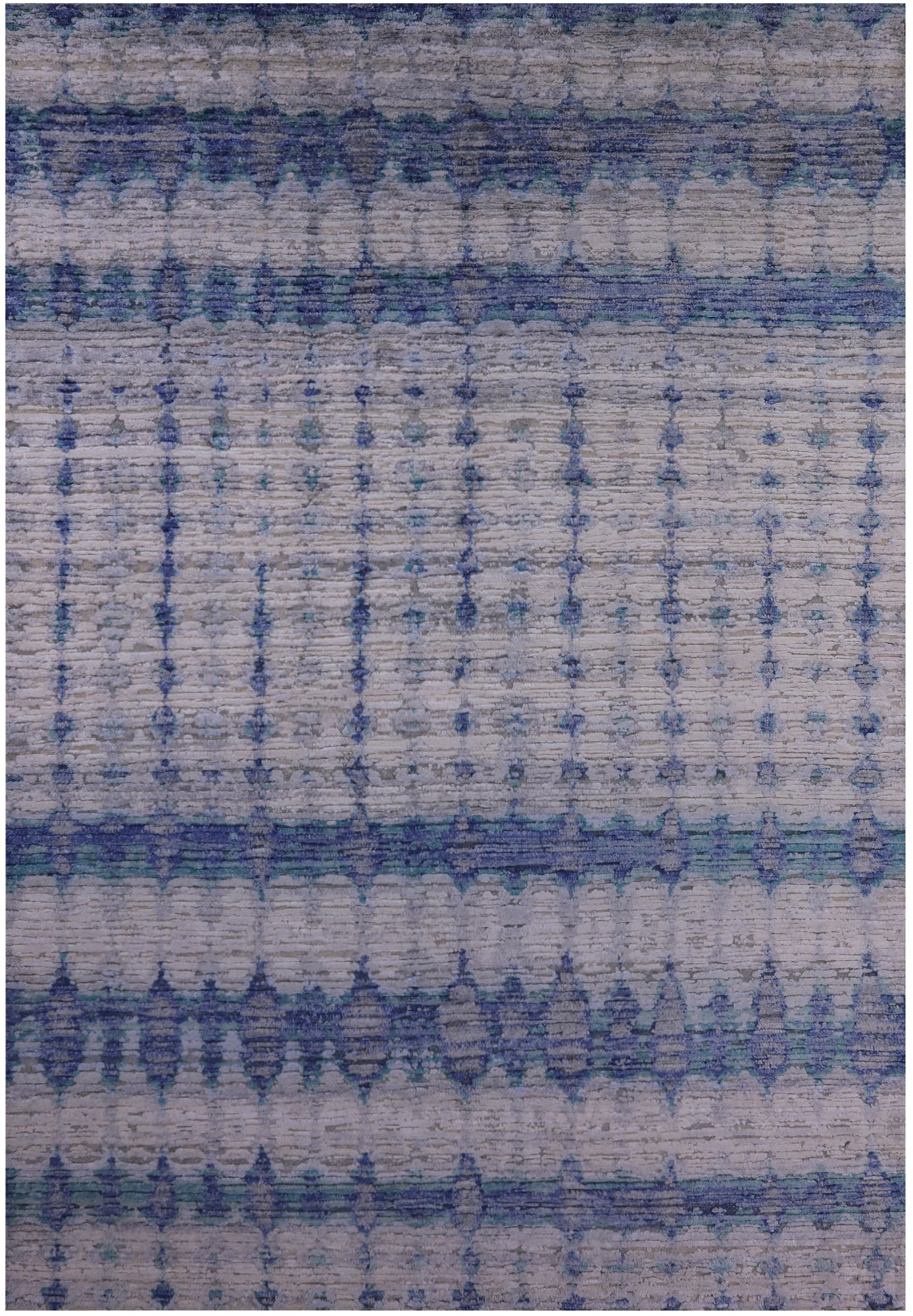 Contemporary Hand Knotted Wool & Silk Rug - 8' 8" X 12' 7" - Golden Nile