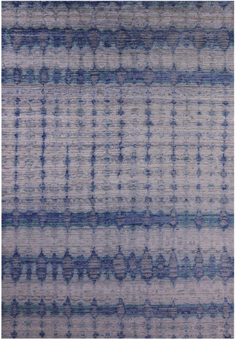 Contemporary Hand Knotted Wool & Silk Rug - 8' 8