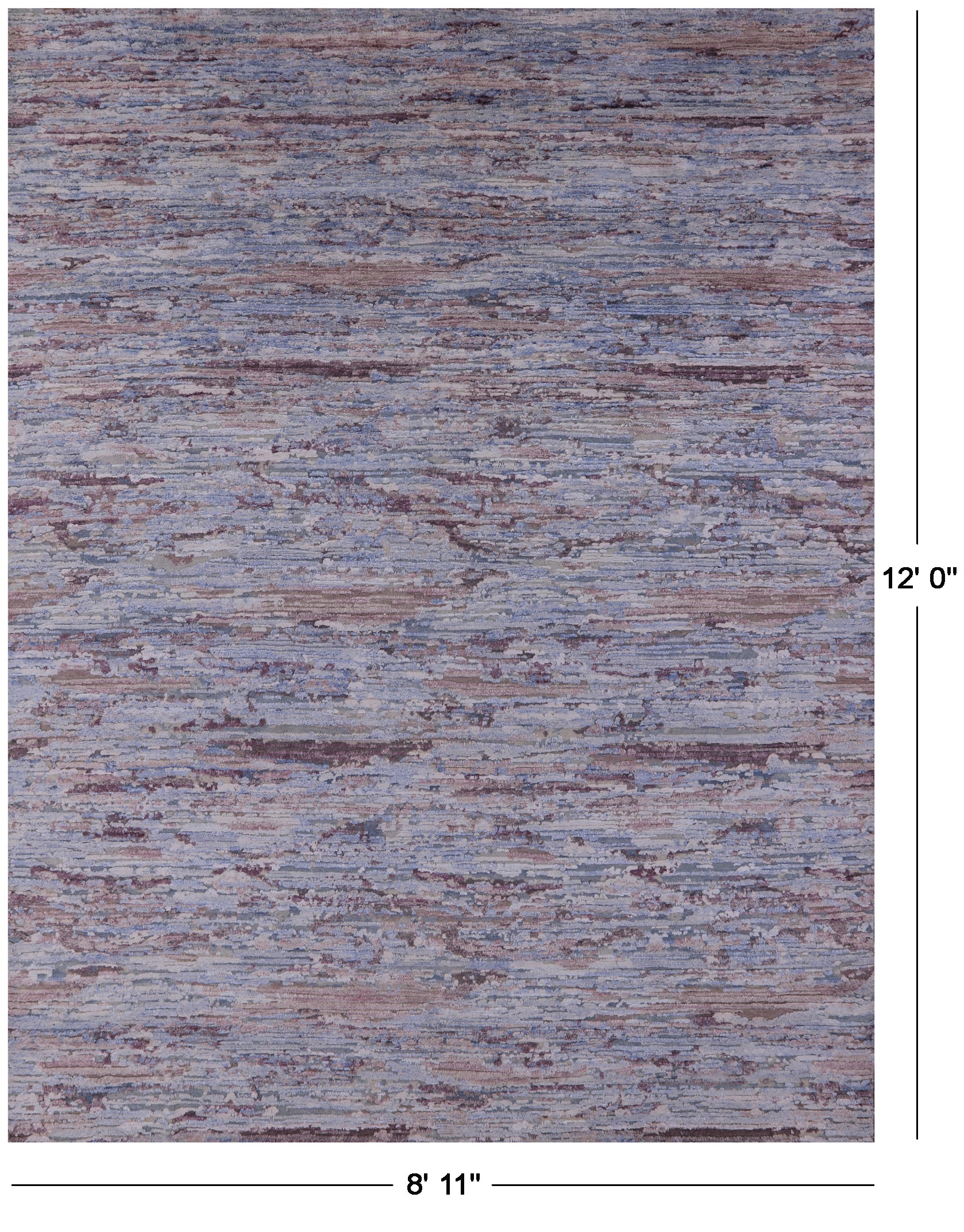Contemporary Hand Knotted Wool & Silk Rug - 8' 11" X 12' 0" - Golden Nile