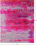 Abstract Modern Hand Knotted Wool & Silk Rug - 7' 11" X 10' 0" - Golden Nile
