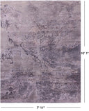 Abstract Modern Hand Knotted Wool & Silk Rug - 7' 11" X 10' 1" - Golden Nile