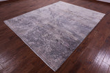 Abstract Modern Hand Knotted Wool & Silk Rug - 7' 11" X 10' 1" - Golden Nile