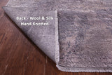 Abstract Modern Hand Knotted Wool & Silk Rug - 7' 11" X 10' 1" - Golden Nile