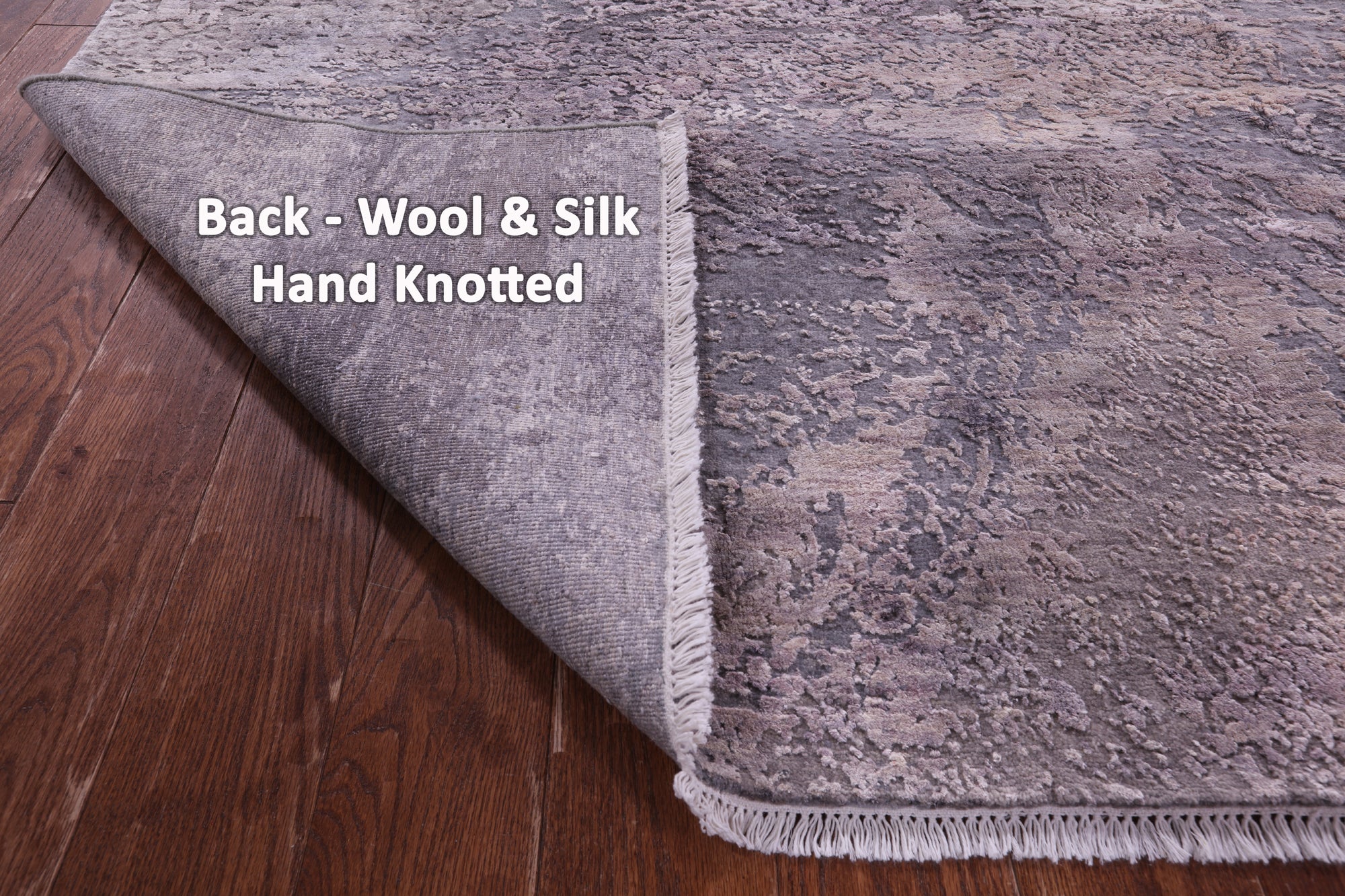Abstract Modern Hand Knotted Wool & Silk Rug - 7' 11" X 10' 1" - Golden Nile