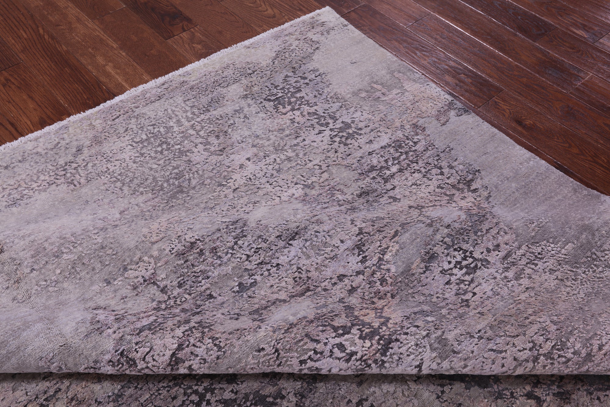 Abstract Modern Hand Knotted Wool & Silk Rug - 7' 11" X 10' 1" - Golden Nile