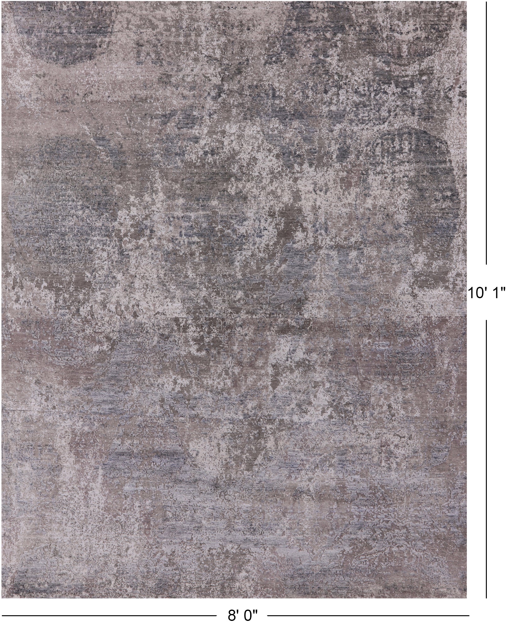 Modern Hand Knotted Wool & Silk Rug - 8' 0" X 10' 1" - Golden Nile