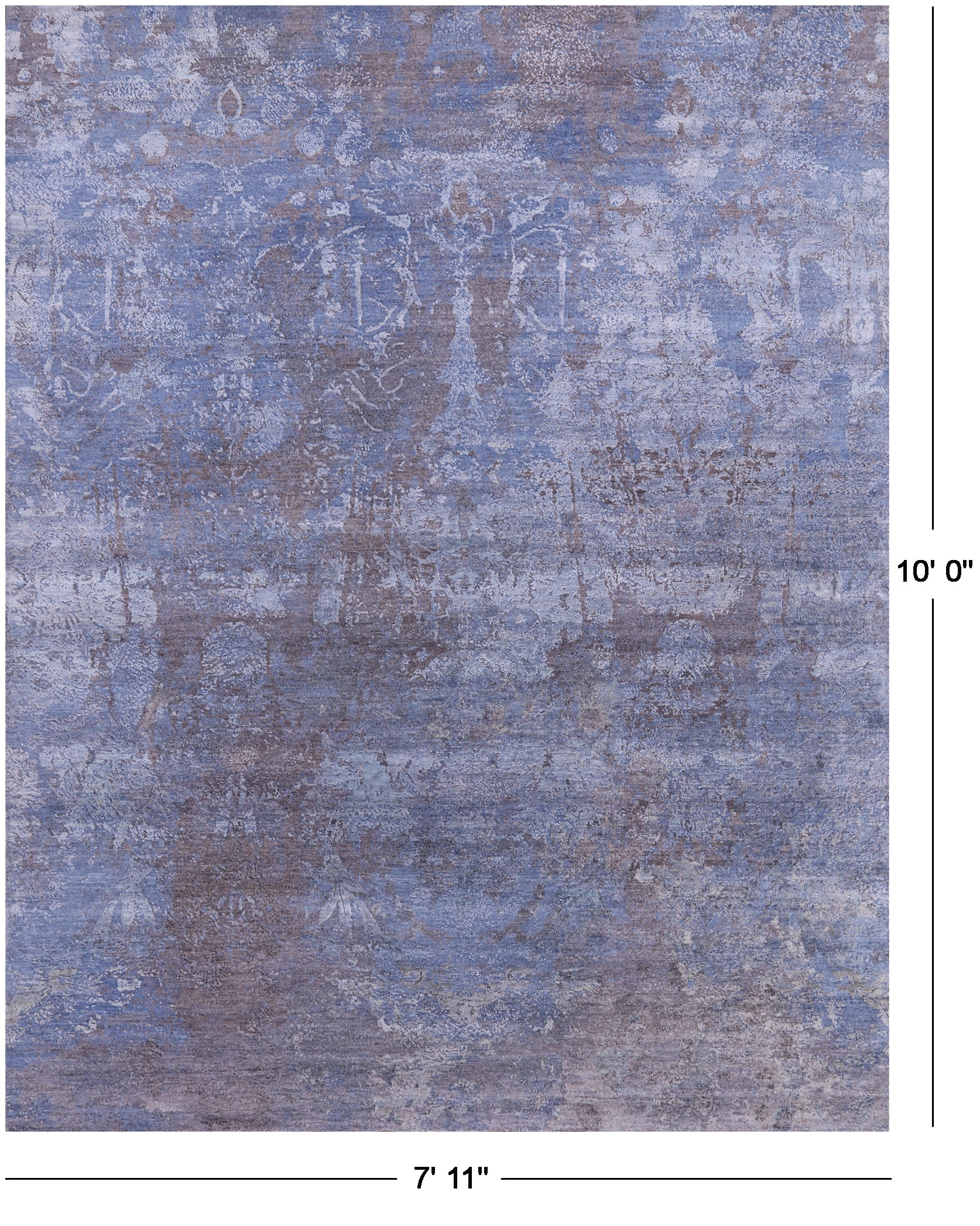 Abstract Contemporary Hand Knotted Wool & Silk Rug - 7' 11" X 10' 0" - Golden Nile