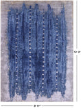 Abstract Contemporary Hand Knotted Wool & Silk Rug - 8' 11" X 12' 3" - Golden Nile
