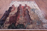 Abstract Modern Handmade Wool & Silk Rug - 7' 10" X 9' 10" - Golden Nile