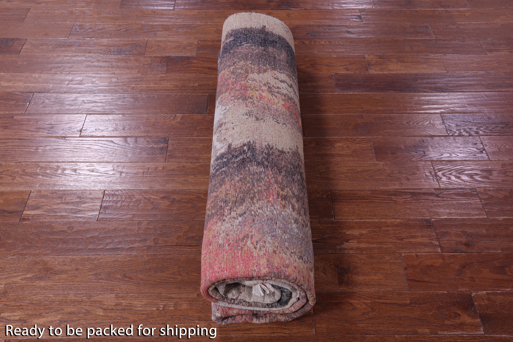 Abstract Modern Handmade Wool & Silk Rug - 7' 10" X 9' 10" - Golden Nile