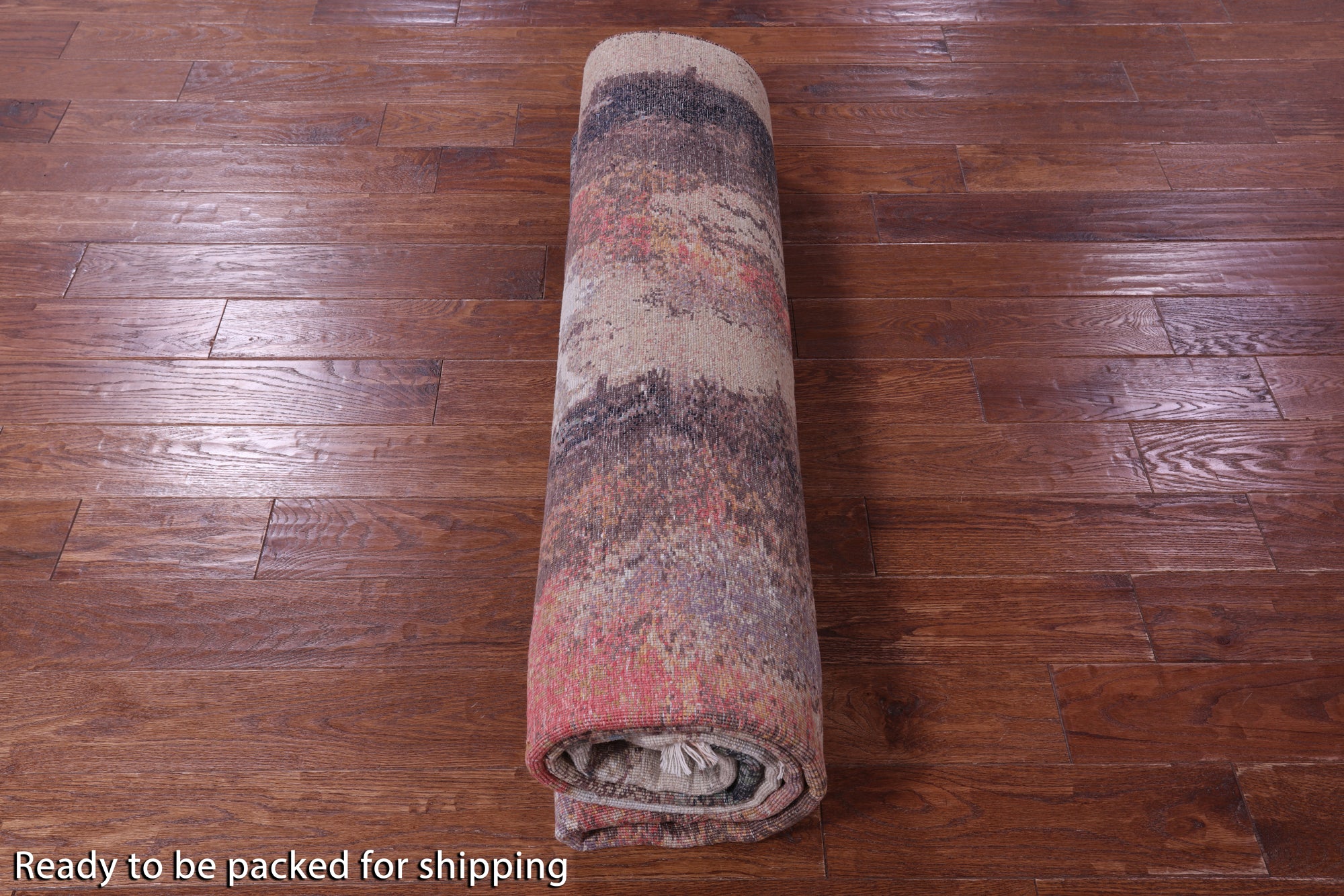 Abstract Modern Handmade Wool & Silk Rug - 7' 10" X 9' 10" - Golden Nile