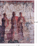 Abstract Modern Handmade Wool & Silk Rug - 7' 10" X 9' 10" - Golden Nile