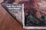 Abstract Modern Handmade Wool & Silk Rug - 7' 10" X 9' 10" - Golden Nile