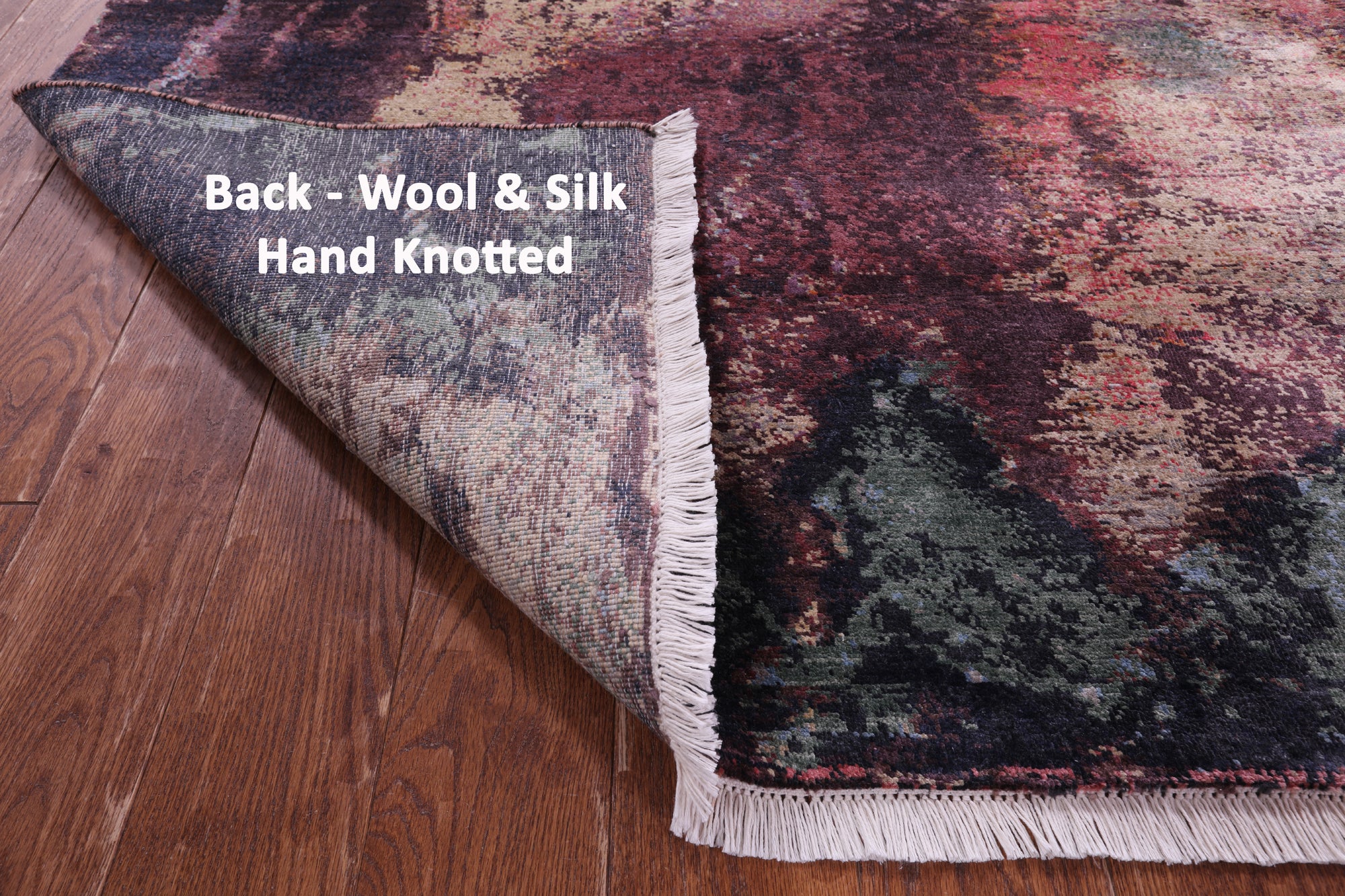 Abstract Modern Handmade Wool & Silk Rug - 7' 10" X 9' 10" - Golden Nile