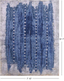 Abstract Modern Hand Knotted Wool & Silk Rug - 7' 10" X 10' 1" - Golden Nile