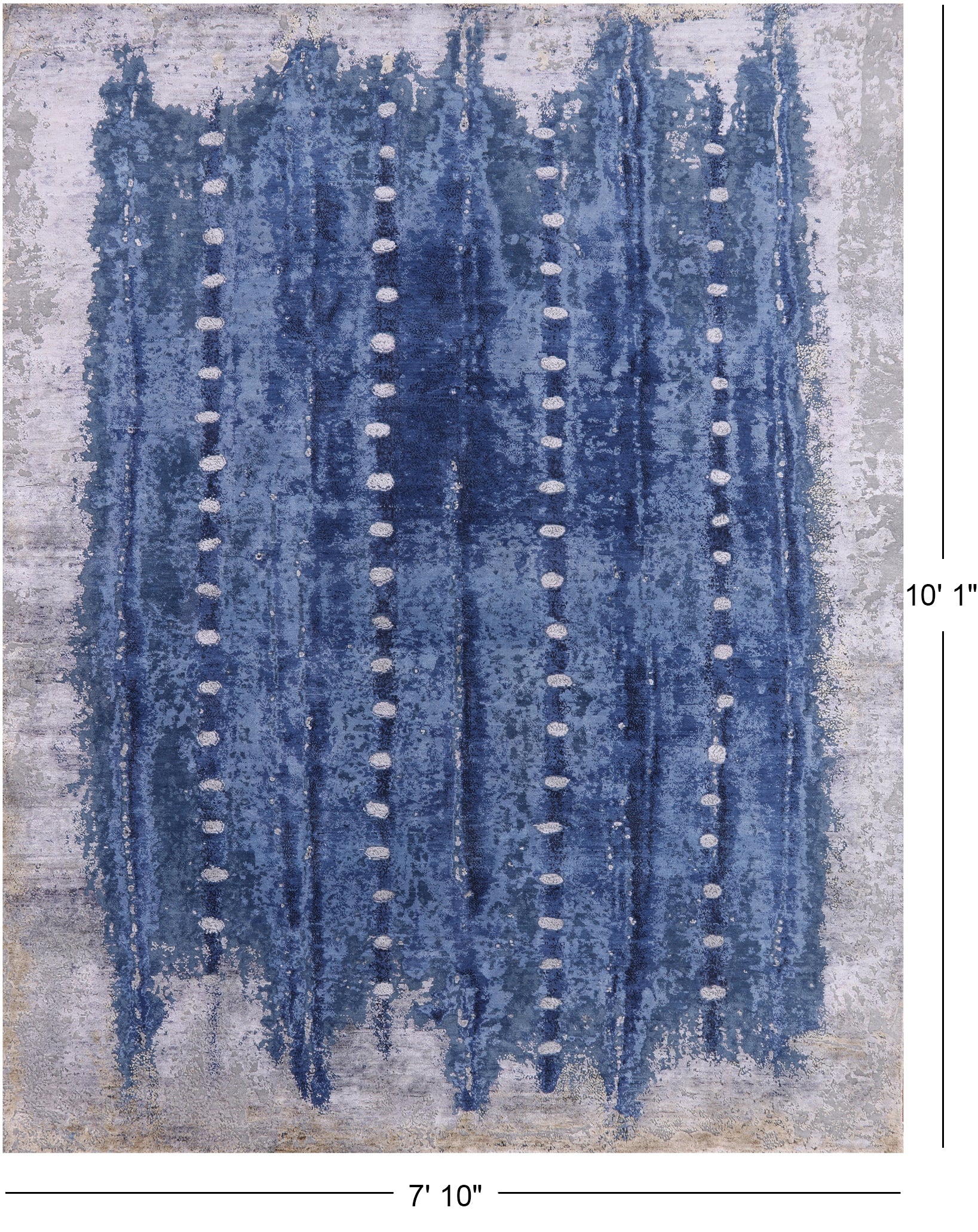 Abstract Modern Hand Knotted Wool & Silk Rug - 7' 10" X 10' 1" - Golden Nile